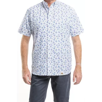 Chemise Manches Courtes Tissu à fleurs