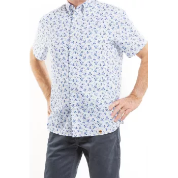 Chemise Manches Courtes Tissu à fleurs Chemise Manches Courtes Tissu à fleurs