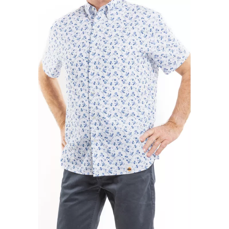 Chemise Manches Courtes Tissu à fleurs Chemise Manches Courtes Tissu à fleurs
