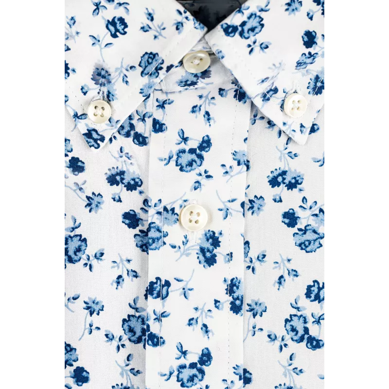 Chemise Manches Courtes Tissu à fleurs Chemise Manches Courtes Tissu à fleurs