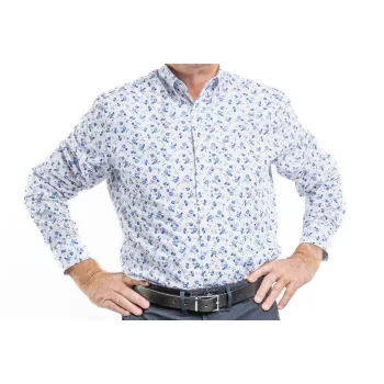 Chemise Manches Longues Tissu à Fleurs Chemise Manches Longues Tissu à Fleurs