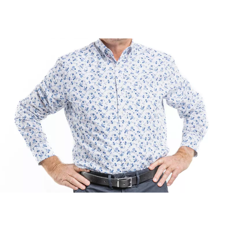 Chemise Manches Longues Tissu à Fleurs Chemise Manches Longues Tissu à Fleurs