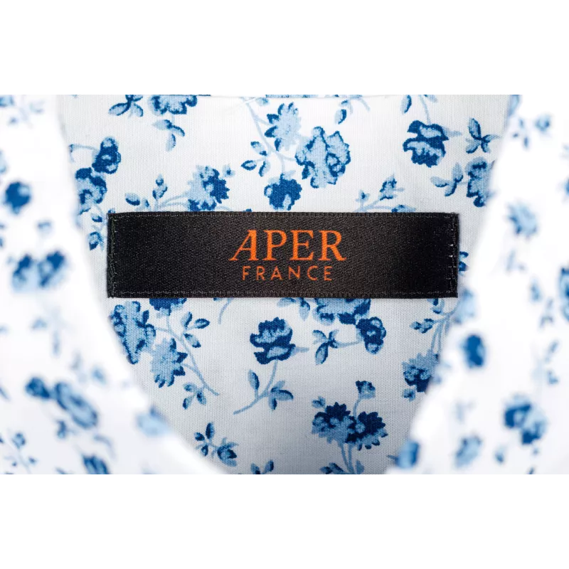 Chemise Manches Longues Tissu à Fleurs Chemise Manches Longues Tissu à Fleurs