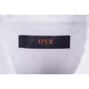 Chemise Manches Courtes Tissu Gaufré Blanc Chemise Manches Courtes Tissu Gaufré Blanc