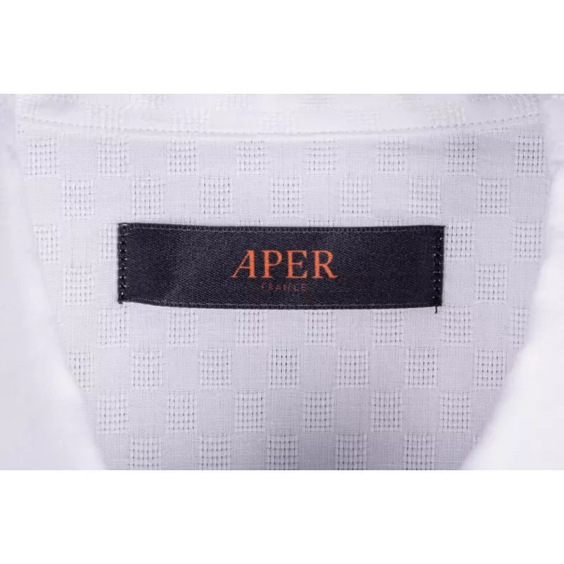 Chemise Manches Courtes Tissu Gaufré Blanc Chemise Manches Courtes Tissu Gaufré Blanc