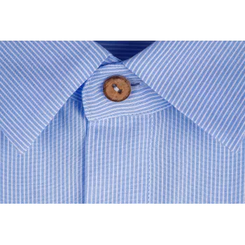 Chemise Aper Manches Courtes Tissu Rayé Bleu Chemise Aper Manches Courtes Tissu Rayé Bleu